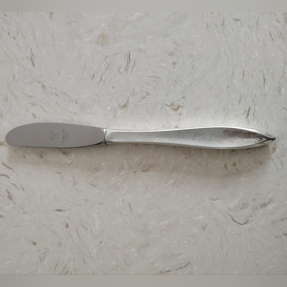 Gorham Gossamer Sterling Silver Butter Spreader Hollow Handle 7" Vintage - Picture 7 of 10